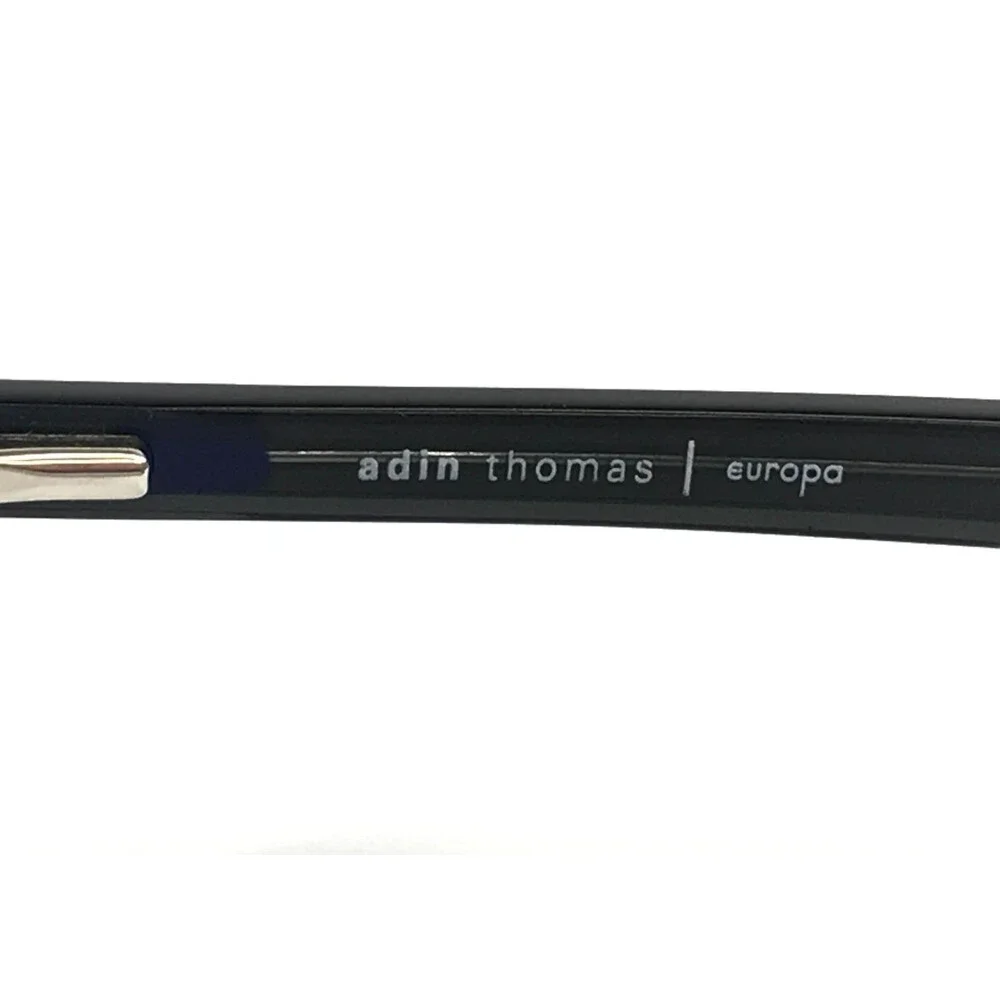 Adin Thomas Eyeglasses Frames AT-514 C1 Shiny Black Rectangle Full Rim 55-17-148